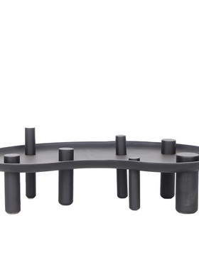 现代简约几何高脚收纳托盘摆件客厅茶几样板间玄关卧室家居装饰品