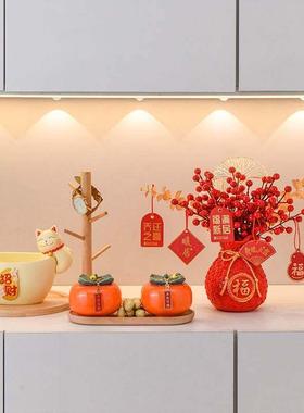 招财猫玄关放钥匙收纳摆件入户进门口客厅电视鞋柜乔迁新居装饰品