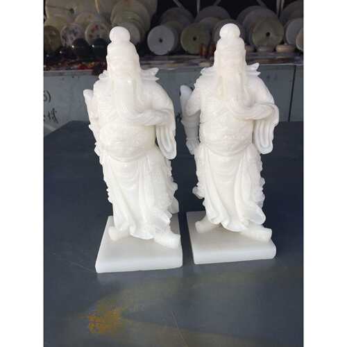 玉雕工艺品阿富汗白玉关公摆件白玉站关公家居饰品摆件 - 图0