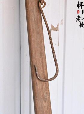 民俗怀旧竹编箩筐扁担老农具农村老挑筐影视道具农家院装饰摆件