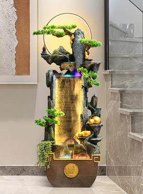 假山流水喷泉景观循环水风水轮水幕墙客厅电视柜旁边摆件开业礼物