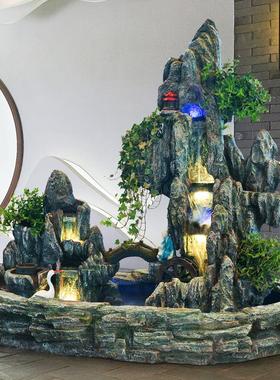 大型室内外假山流水庭院养鱼池喷泉水景落地摆件招财山水盆景