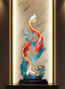 年年有余招财锦鲤鱼摆件客厅入户玄关电视柜办公室装饰品乔迁礼物