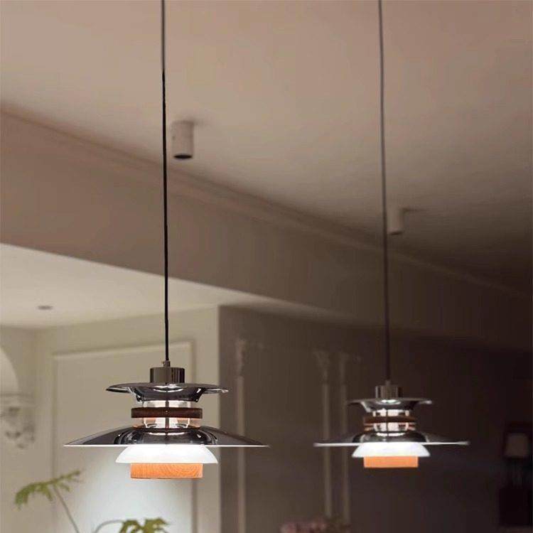 中古餐厅灯包豪斯咖啡厅吧台岛台灯复古胡桃木纹餐桌ph5飞碟吊灯,淘宝优惠券,粉丝福利购,淘宝优惠卷