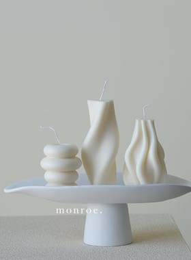 梦鹿工作室高脚树脂托盘小号白色多功能水果盘酒S店民宿桌面装饰
