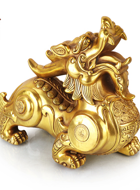 纯铜貔貅摆d件一对黄铜招财工艺品家居客厅玄关装饰品店铺开业礼