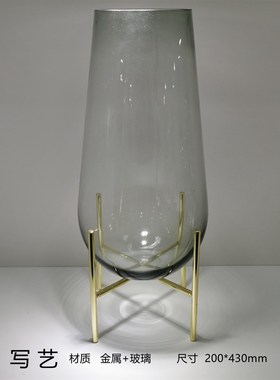 玻璃琉璃花瓶f花器摆件现代新中式软装饰品样板间客餐厅卫生间玄