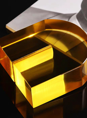 现代极简意式轻奢家居书柜书架书B靠书档书立几何拱门水晶装饰摆