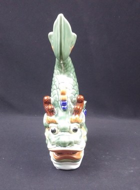 鳌鱼陶瓷工艺品摆件 石湾公w仔 家居饰品客厅桌面摆设送礼 龙头鱼