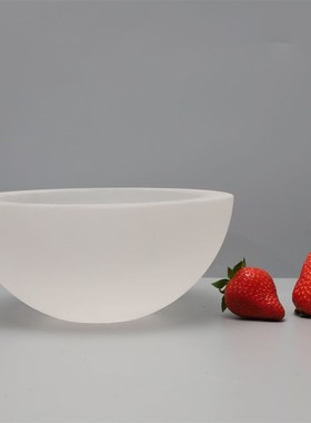 现代简约磨砂水晶碗摆件书房客厅桌面样板房售楼部U书房简约装饰