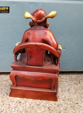 铜钟馗坐像天师铜像钟馗摆M件家用钟馗铜器