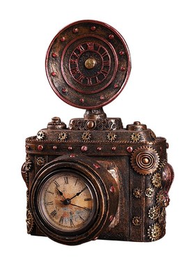 创意火车模型时钟摆件儿童生x日礼物客厅床头学生桌面闹钟台钟摆