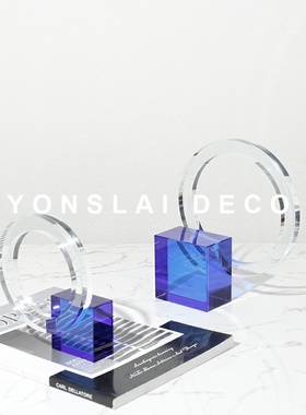 简约现代轻奢水晶几何软装饰品创C意家居桌面玄关电视柜样板房摆
