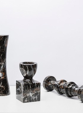 现代极简天然大理石几何摆件售z楼部样板间民宿桌面软装装饰工艺