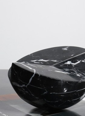 北欧极简轻奢大理石球样s板房书柜书房卧室软装酒柜几何体饰品摆