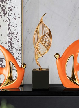 轻奢高档别墅样板间陶瓷玄关摆件家居客厅酒柜R电视柜装饰品乔迁