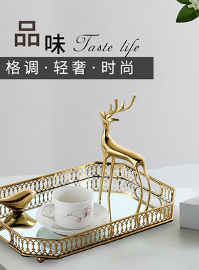 轻奢金属纯铜摆件客厅玄关电视柜办公桌家居创意现U代北欧花瓶饰