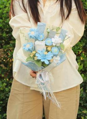 针织毛线玫瑰花束手工成品编织教师节送女友妈妈闺蜜毕业生日礼物