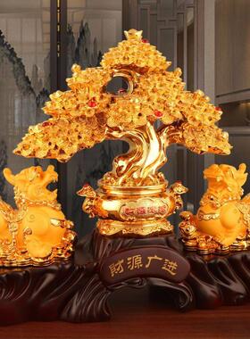 貔貅招财摆件大玄关客厅旺财生意兴隆乔迁开业礼品发财树沙金貔貅