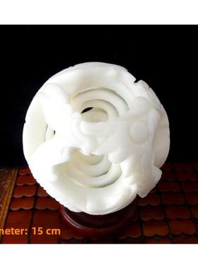 天然汉白玉路路通时来运转石来运转风水球摆件家局店铺办公室摆放