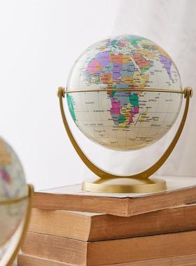 欧式迷你英文地球仪创意书桌小摆件书柜覆古软装饰品家居摆设饰品