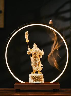 关公财神家用客厅招财办公桌摆件开业玄关收银台关羽关二爷神像