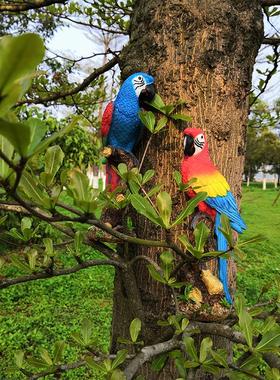 仿真动物鹦鹉摆件花园庭院别墅楼盘阳台装饰造景居家树脂雕塑模型