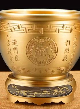 百福铜缸黄铜米缸纯铜摆件财源开业礼品存钱罐招聚家居客厅聚宝盆