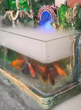 流水摆件可养鱼缸鱼池自循环水客厅装饰品风水轮酒店铺开业送礼物