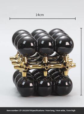 创意艺术方球装饰品家居配件入口酒柜电视柜无障碍豪华样板房装饰
