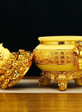 金蟾聚宝盆摆件招财聚财店铺收银柜台公司前台装饰品开 业乔迁礼