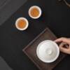 One-person tea set, personal special mutton-fat jade white porcelain three-cup teacup set, home gift-giving, high-end gift box
