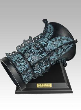 青铜摆件何尊纯铜招财博古架古玩古董新中式客厅办公室彷古青铜器