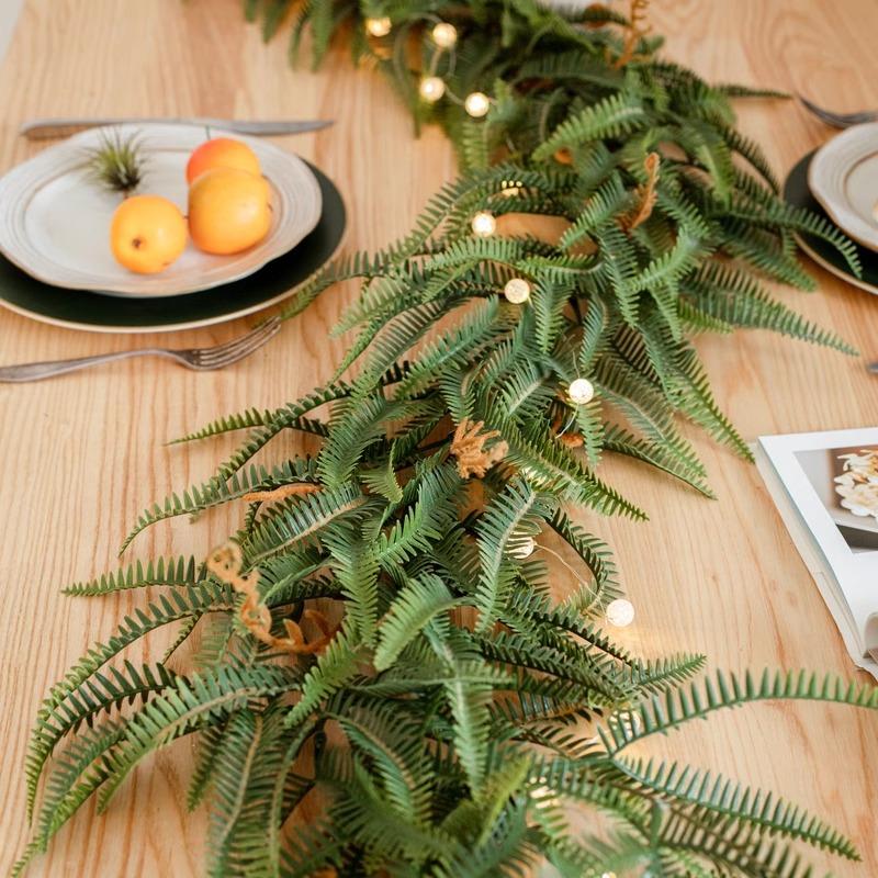 掬涵仿真蕨类绿植蕨叶山边草藤蔓花环软胶墙面景观造景装饰品摆件 - 图1