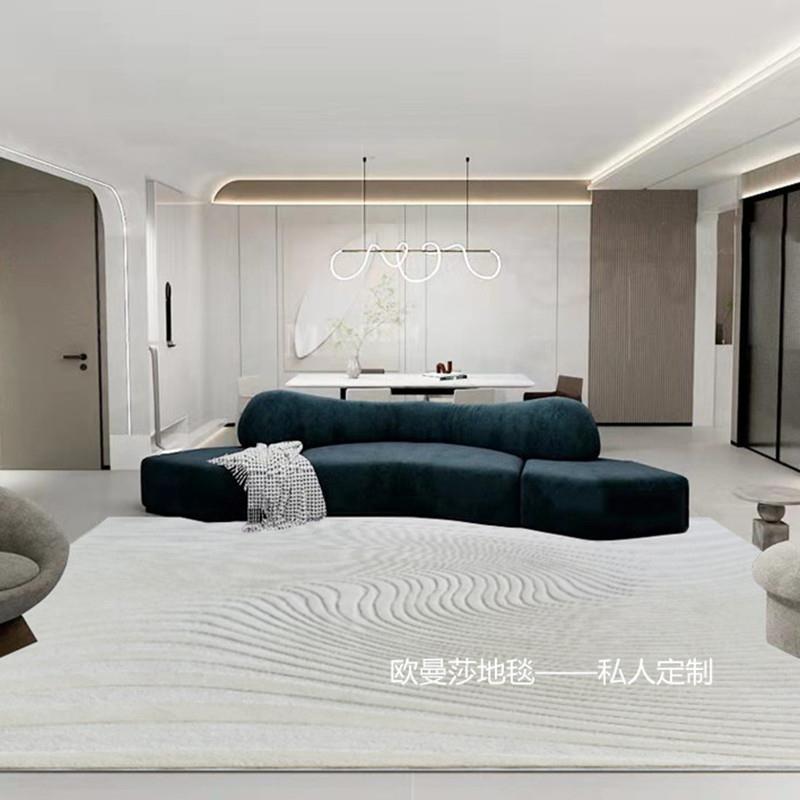 轻奢风现代客厅羊毛地毯沙发茶几地垫简约高级感家用卧室2025新款 - 图1