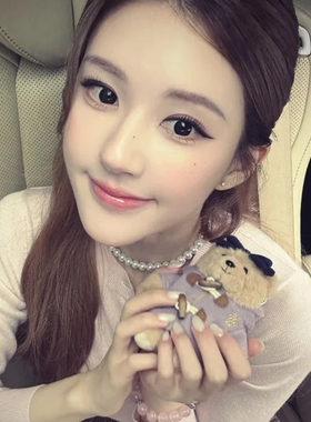 赵露思同款施家正圆高亮珍珠项链女高级感小灯泡锁骨链叠戴链颈链