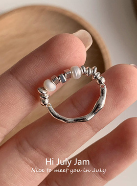 轻奢简约碎银子珍珠戒指女潮