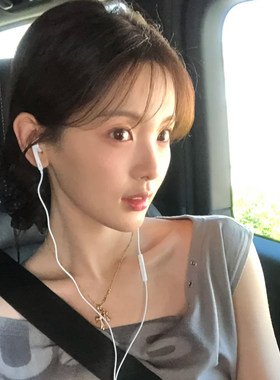 韩系慵懒风黑色波点飘带发圈