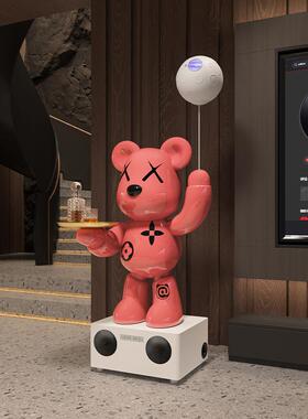 高端大型网红暴熊饰品客厅旁边沙发电视柜高雅平易近人豪华装饰品