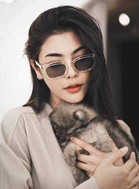 faye同款防蓝光自动感光变色眼镜可配近视太阳眼镜女术后显脸小太