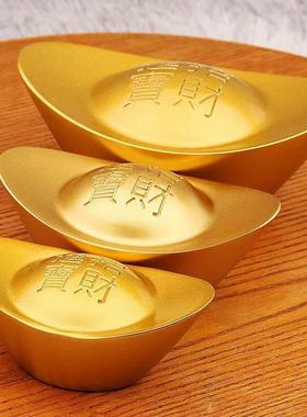 纯铜实心招财大号金元宝摆件招财聚财合金工艺品家居客厅玄关装饰