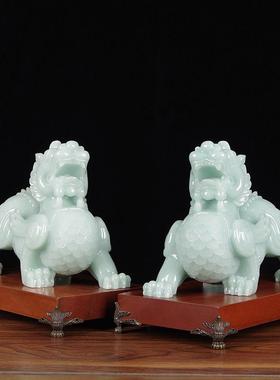 招财玉石貔貅摆件大号聚财皮丘一对纳福家居装饰店铺乔迁开业礼品