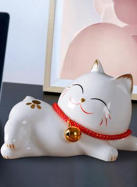 酒柜装饰品摆件陶瓷客厅摆件招财猫创意现代简约家里家居软装饰品
