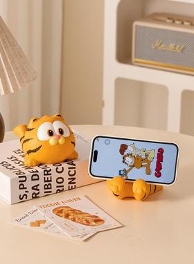 可爱加菲猫手机支架桌面摆件办公室装饰工位稳定情绪神器治愈礼物