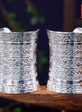 苗族首饰银饰彝族手镯手链舞蹈服装铃铛配饰少数舞台演出饰品手工