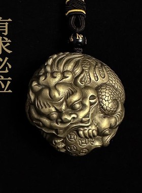 黄铜有求必应手把件貔貅抱球文玩把件男士解压盘玩创意礼品小摆件