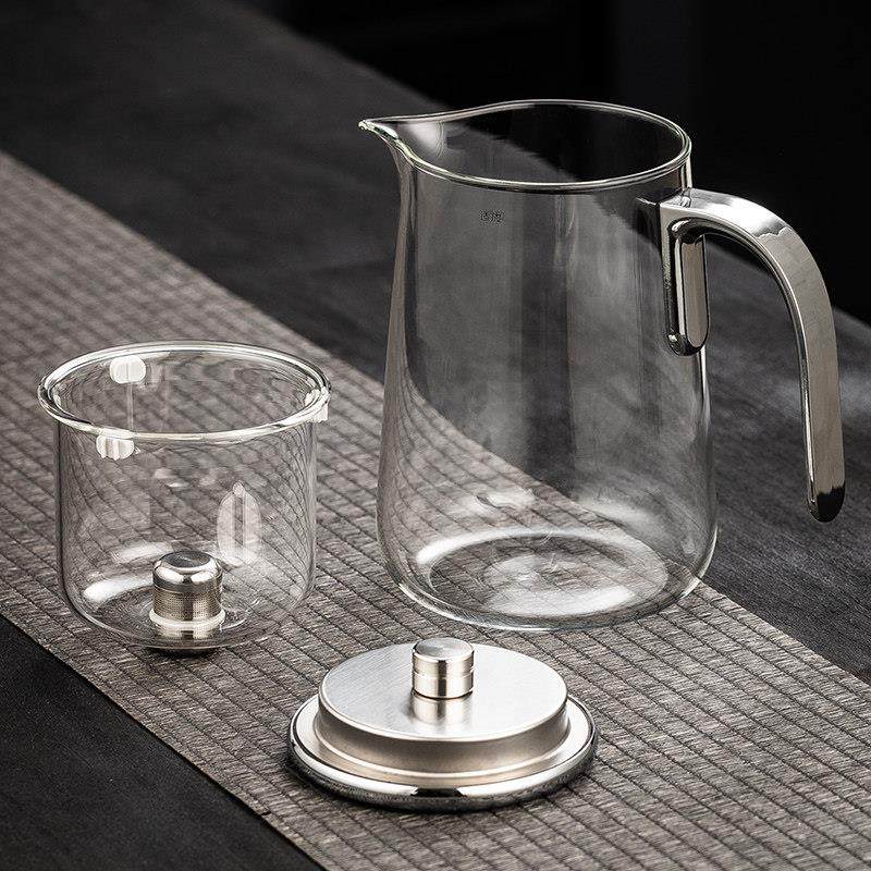 2025新款玻璃飘逸杯茶水分离按压魔术杯 办公室懒人泡茶器聪明壶,淘宝优惠券,粉丝福利购,淘宝优惠卷
