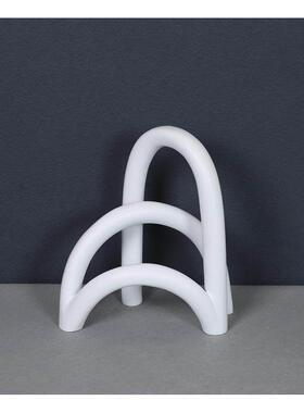 拱形交错简约现代轻奢创意树脂摆件样板房售楼处软装家居饰品抽象