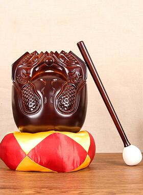 木鱼法器实木佛堂打击乐器寺庙大小号贵柚木木鱼家用打坐念经诵经