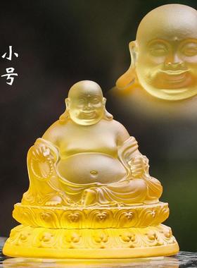 琉璃大肚弥勒佛招财笑佛佛像工艺品中式佛堂居家家用供奉用品摆件